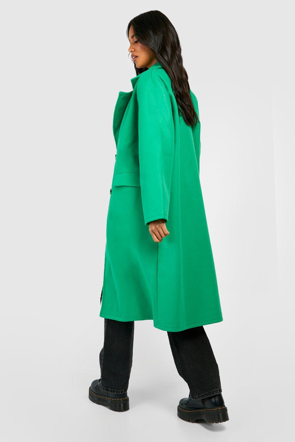 Structured Textured Wool Coat boohoo